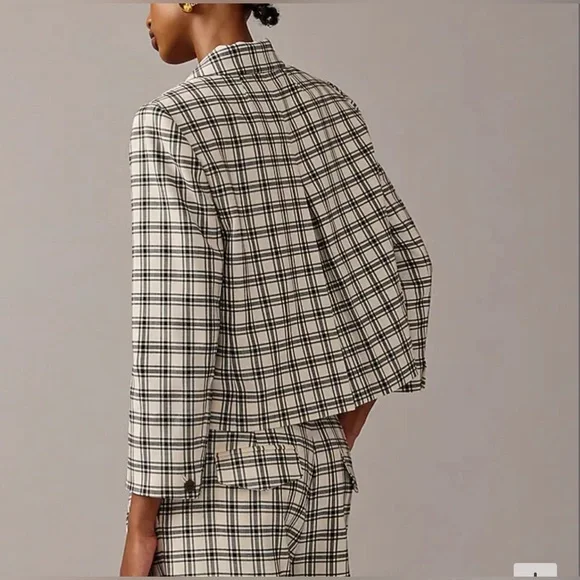 New Collection blazer-jacket in plaid Italian city wool blend